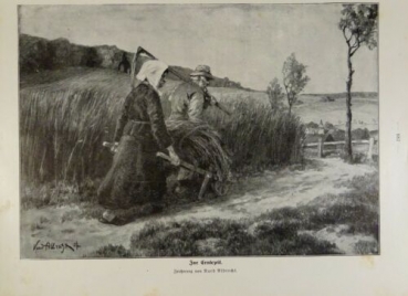 1917 - alter Druck - Zur Erntezeit (Zeichnung von Kurd Albrecht)